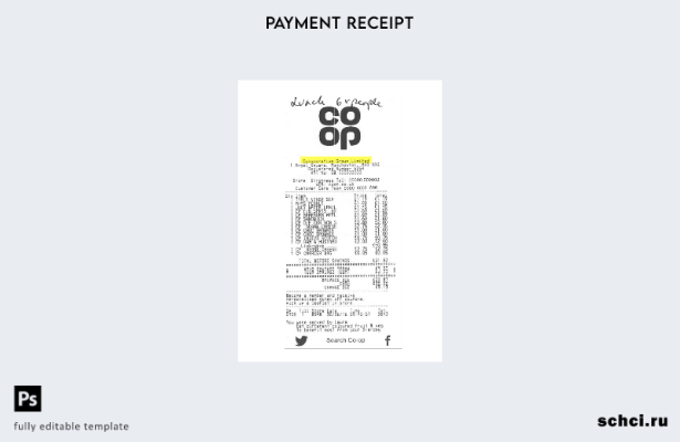 цифровая загрузка шаблона платежного чека Co Operative Group Limited